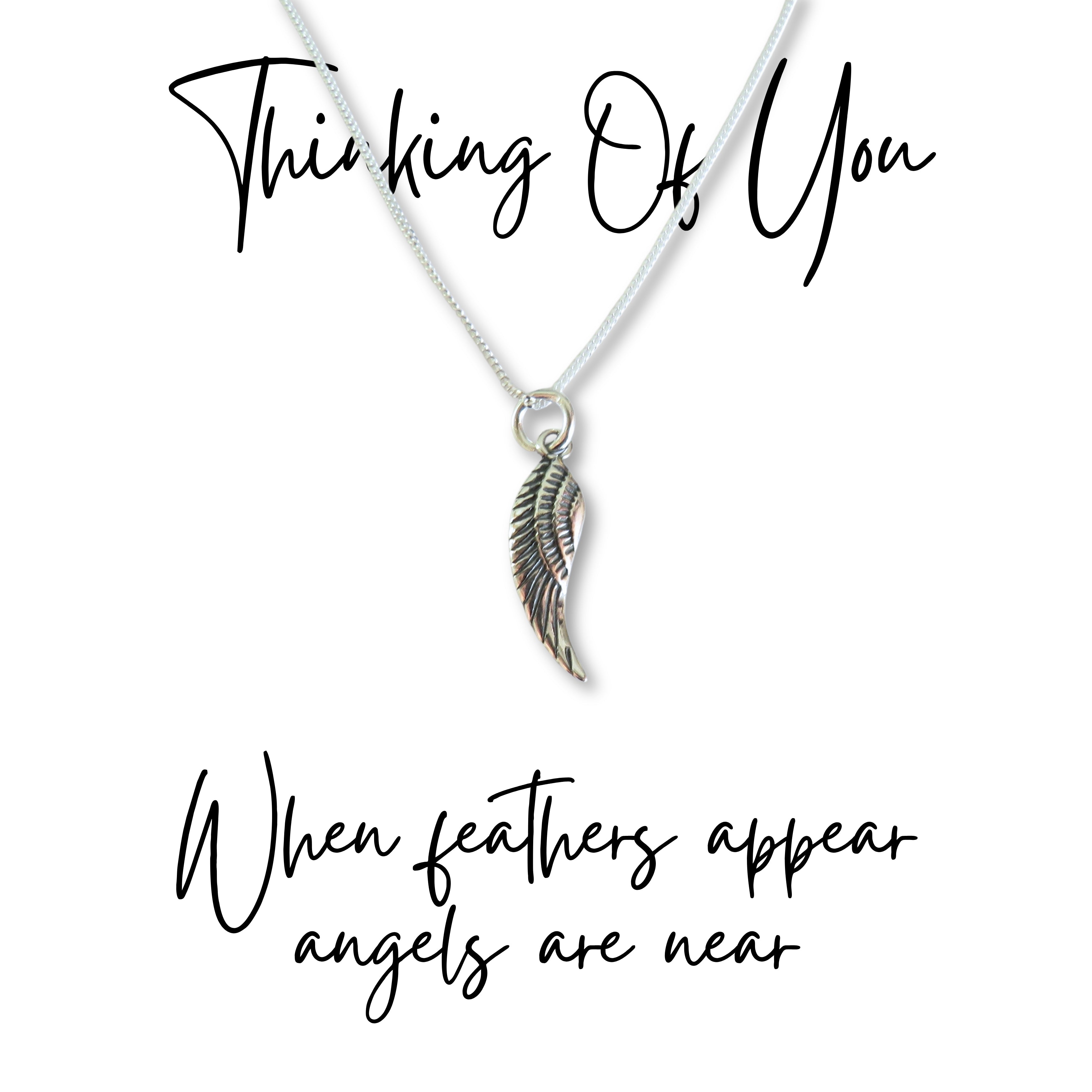 Angel Feather Sterling Silver Necklace & Gift | When Feathers Appear Angels are Near-3
