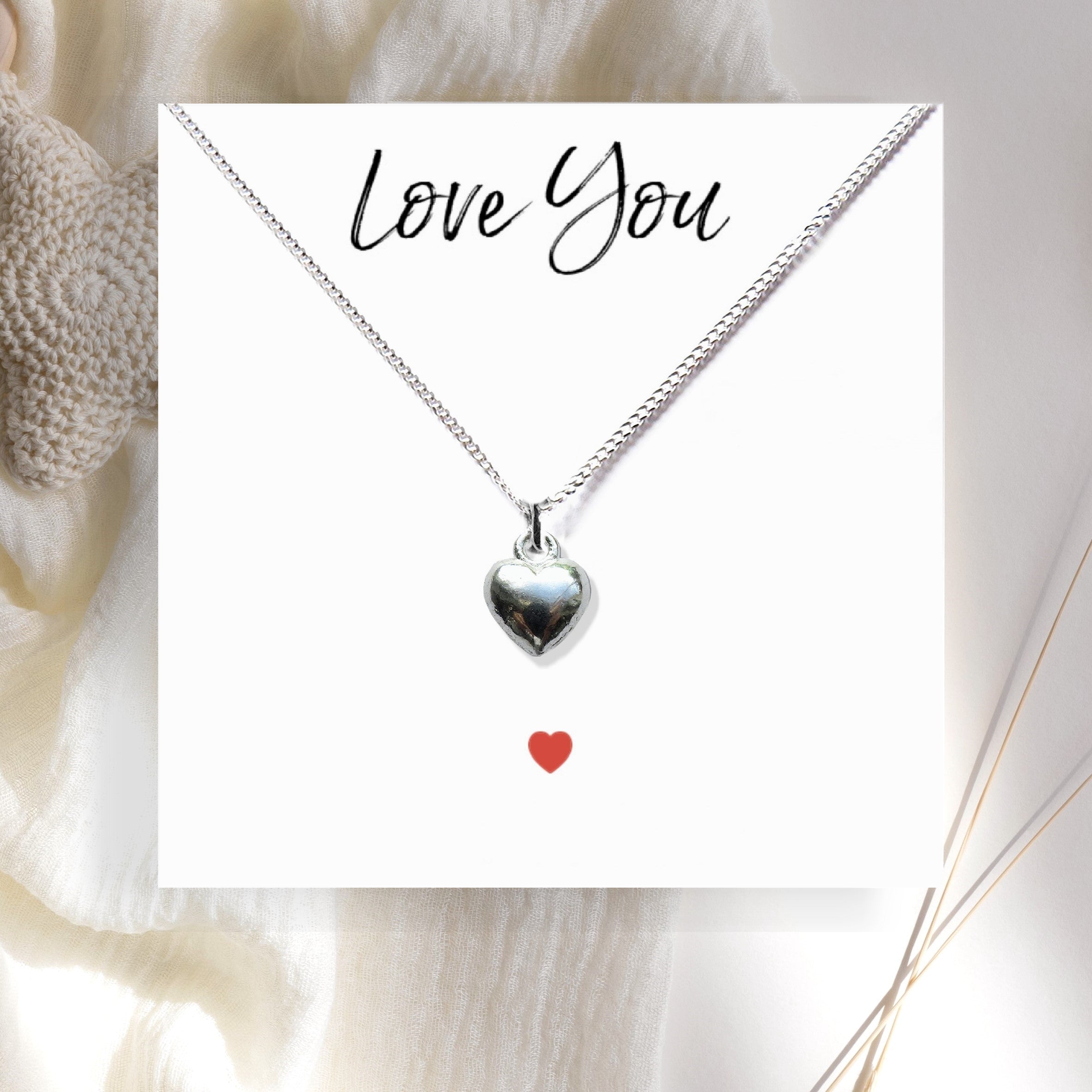 Heart Necklace & Love You Gift Card-0