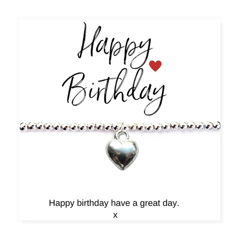 Happy Birthday Mini Gift Hamper with Silver Heart Bracelet-2