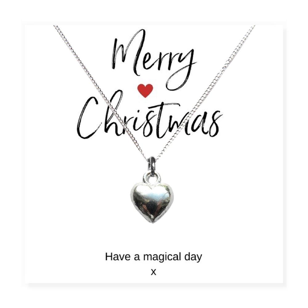 Merry Christmas Gift Hamper | Silver Heart Necklace & Jewellery Box Gift-2