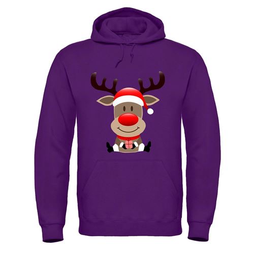 Adults Christmas Reindeer Printed Heavy Blend Hoodie With Pouch Pocket-2