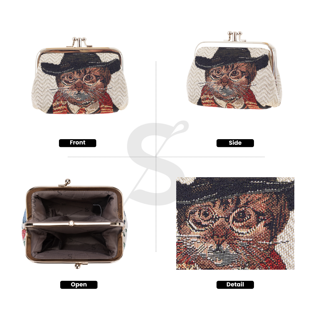 Magical Cat Eco Dyed Frame Wallet with 2 Compartments-4