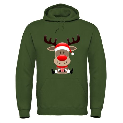 Adults Christmas Reindeer Printed Heavy Blend Hoodie With Pouch Pocket-4