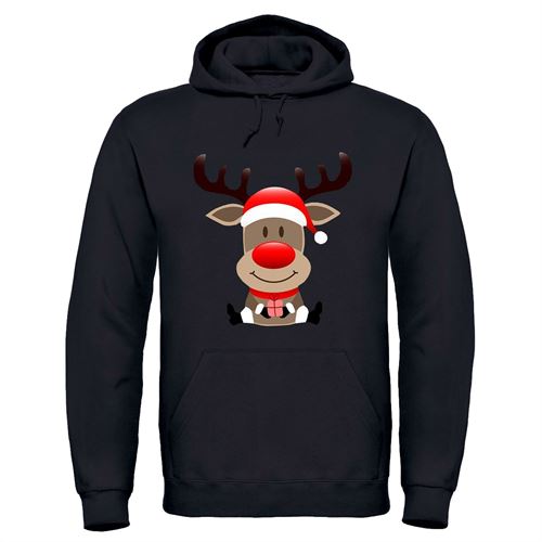 Adults Christmas Reindeer Printed Heavy Blend Hoodie With Pouch Pocket-5