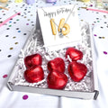 16th Birthday Cubic Zirconia Silver Necklace Gift Basket with Milk Chocolate Hearts-0