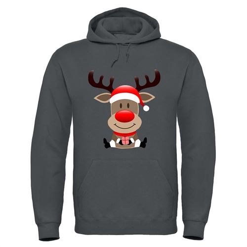 Adults Christmas Reindeer Printed Heavy Blend Hoodie With Pouch Pocket-6