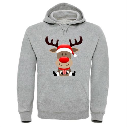 Adults Christmas Reindeer Printed Heavy Blend Hoodie With Pouch Pocket-7