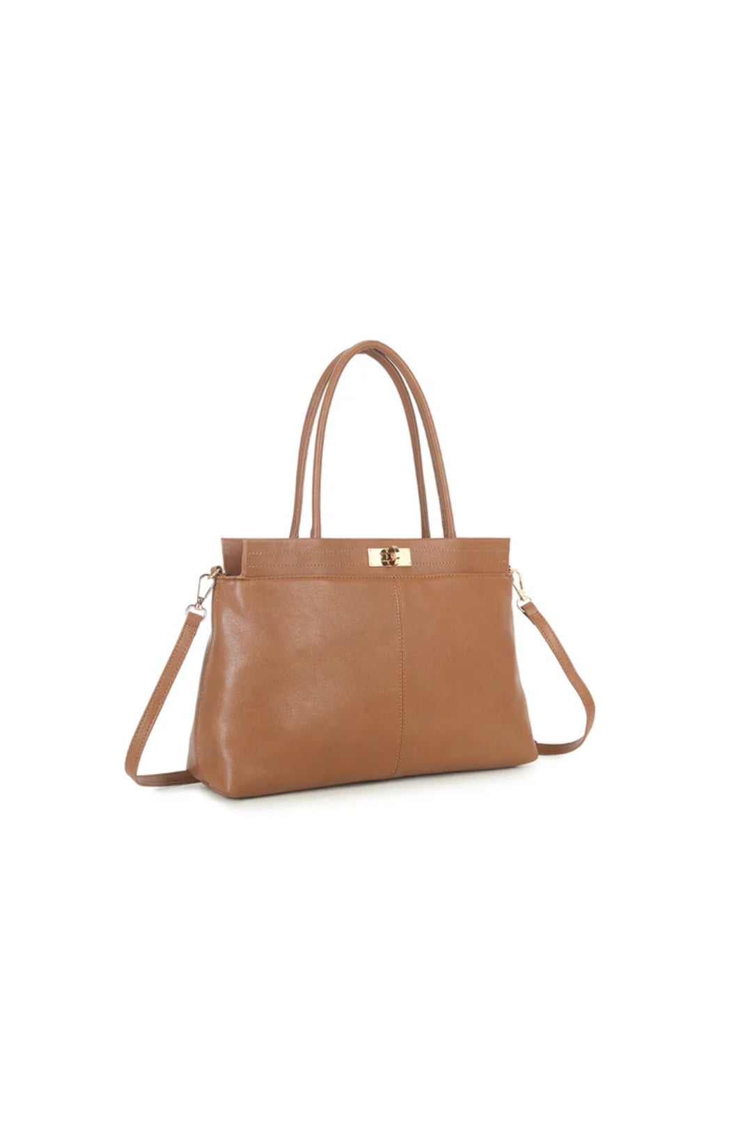Brown Faux Leather Handbag-1