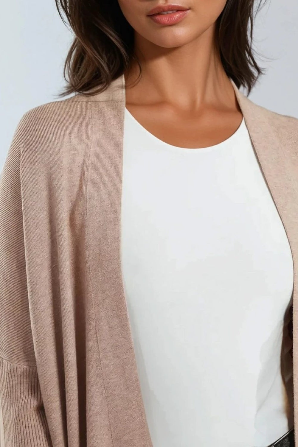 Beige Knit Cardigan with Pockets-1
