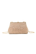 Rose Gold Pearl Embellished Clutch Bag-0