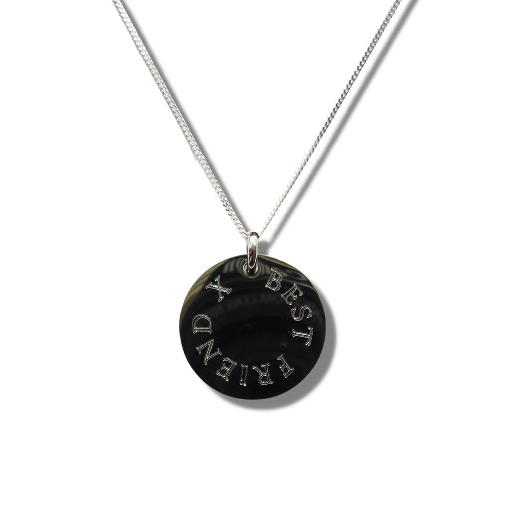 Edge Engraved Necklace - BEST FRIEND X-0
