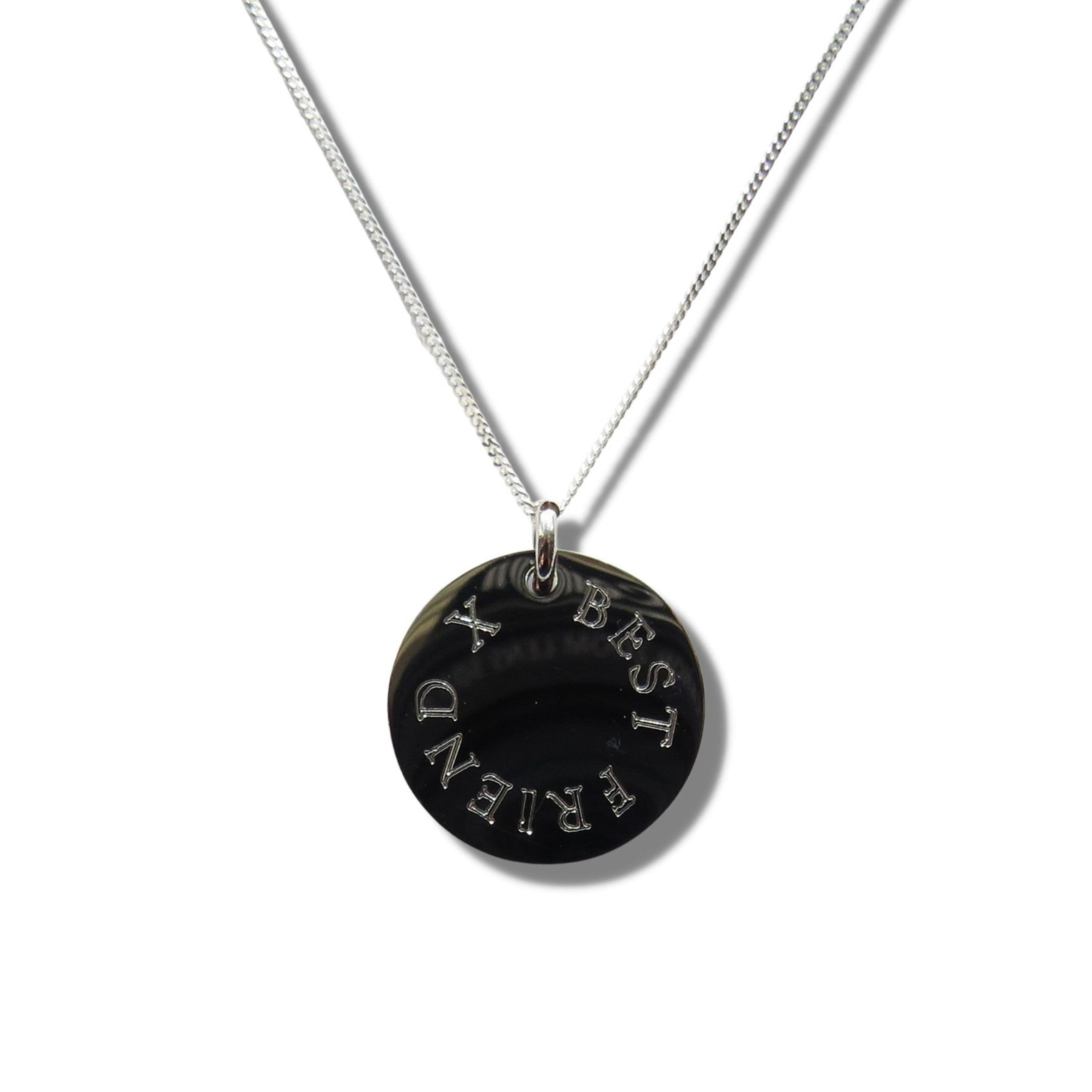 Edge Engraved Necklace - BEST FRIEND X-0