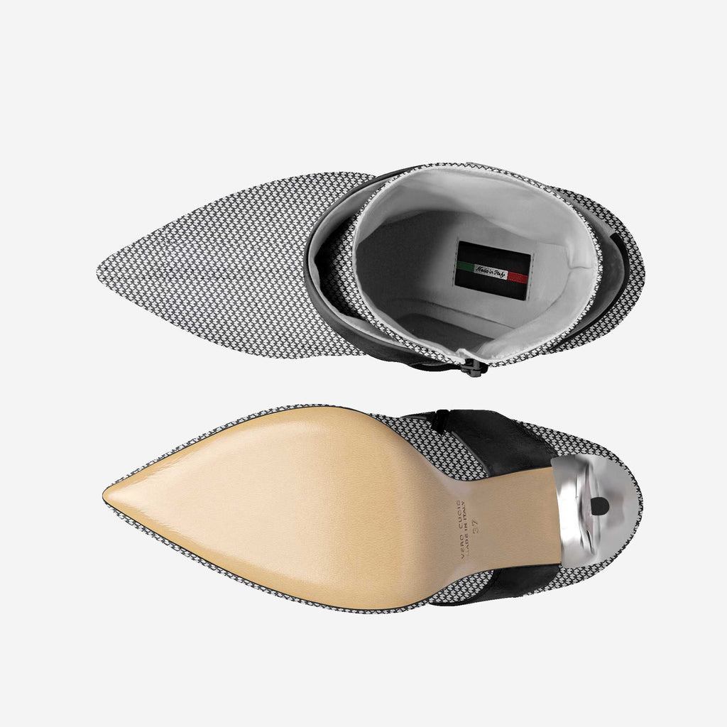 Limited Edition Vegan Stiletto Boots BYMANYC® New York Futurista Onyx-2