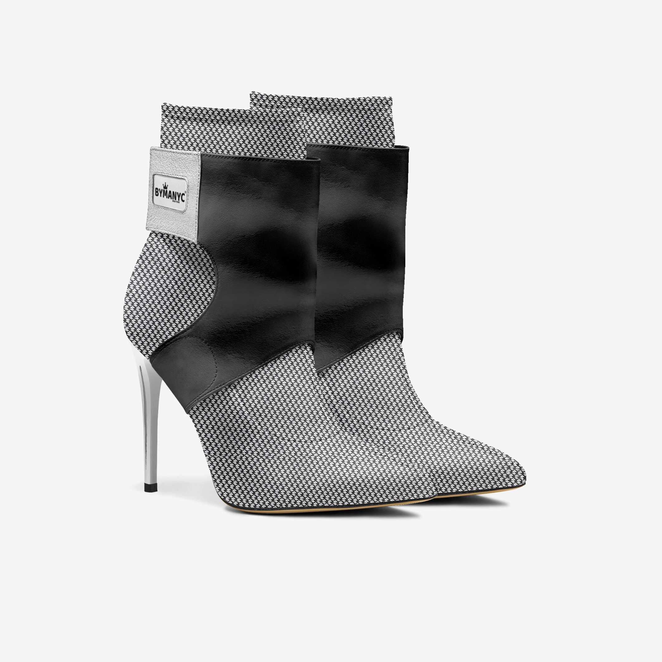Limited Edition Vegan Stiletto Boots BYMANYC® New York Futurista Onyx-3