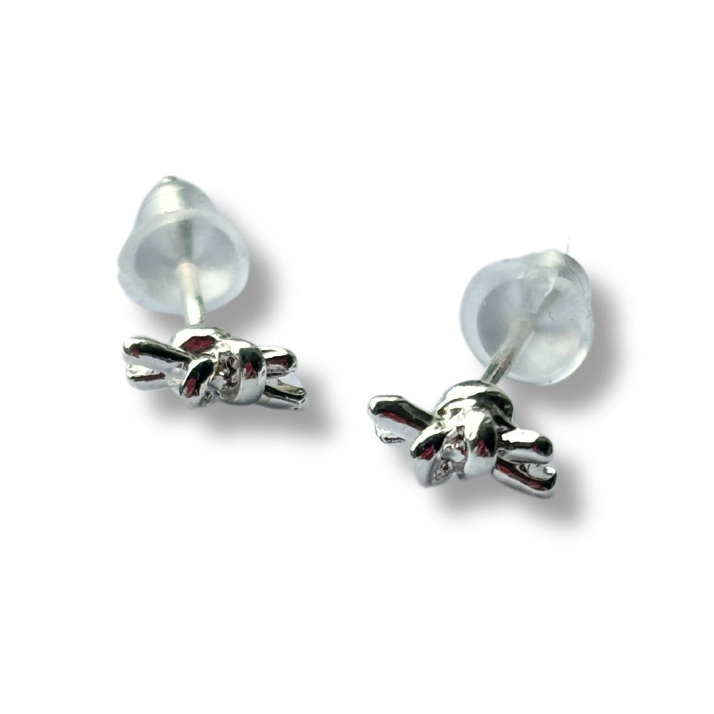 Tiny Knot Stud Earrings-0