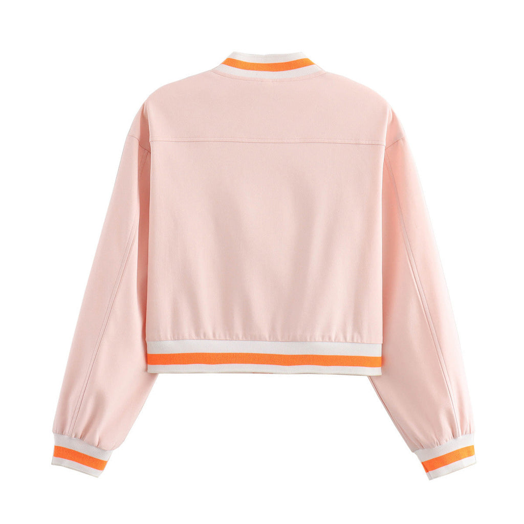 Pink Short Baseball-Style Jacket For Women, Williamsburg, BYMANYC New York.-2