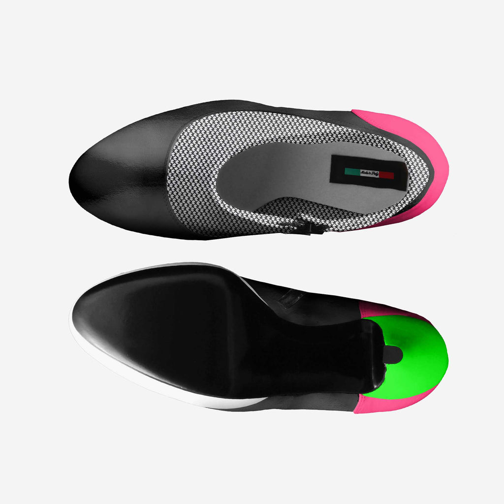 Vegan High Heel Ankle Boots Luxe Black 4.8inch Platform Boot-2