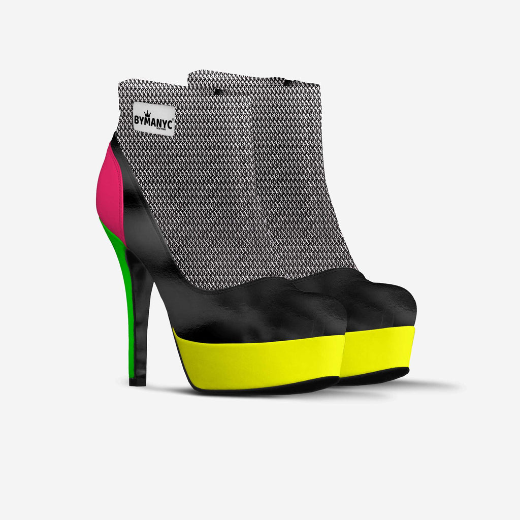 Vegan High Heel Ankle Boots Luxe Black 4.8inch Platform Boot-3