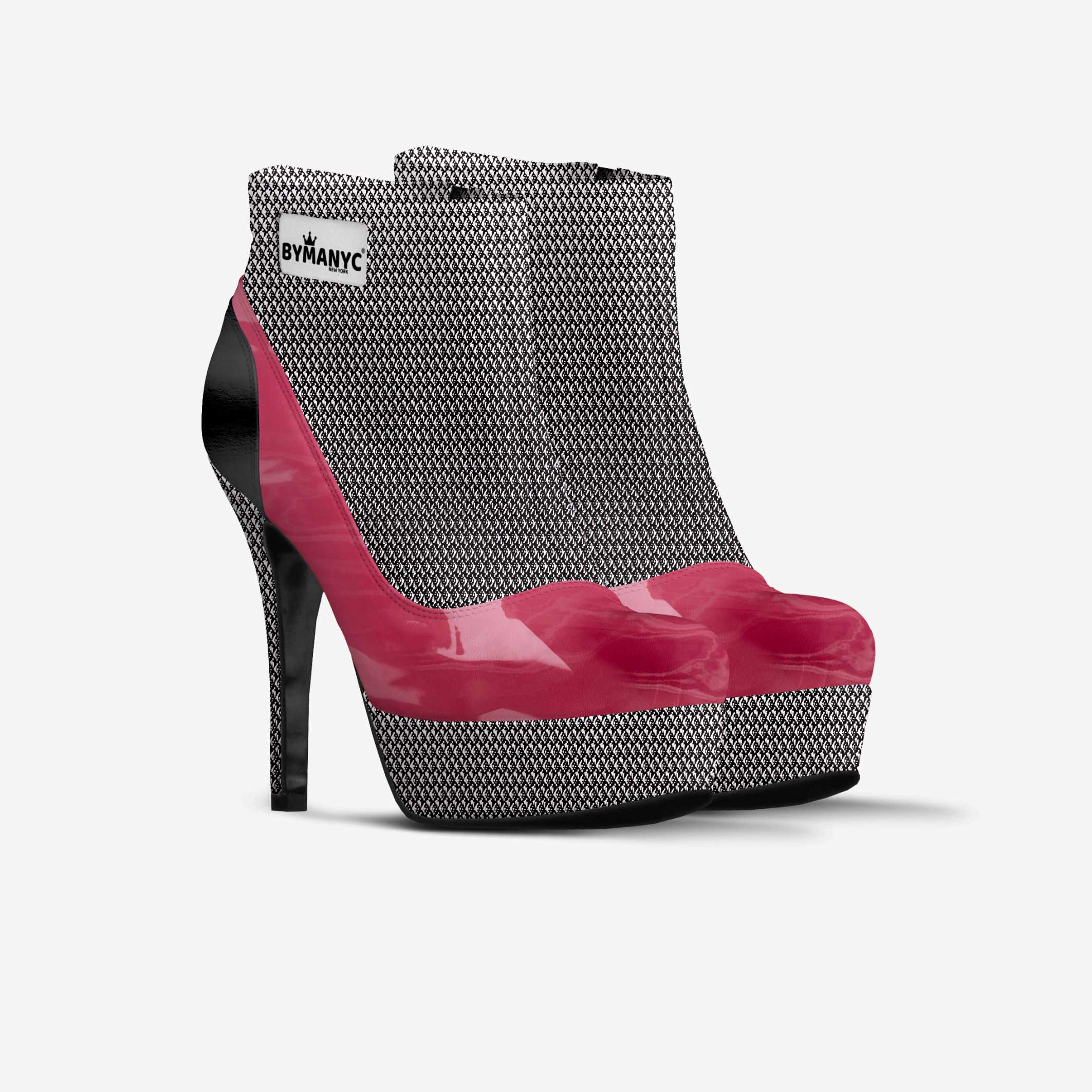 Vegan High Heel Ankle Boots Luxe Black 4.8inch Platform Boot-1