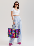 Wide-Leg Plaid Pants, Upper East Side | Women - BYMANYC ® New York-0