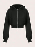 Zip-Up Cropped Hoodie | Brooklyn - BYMANYC ® New York-2