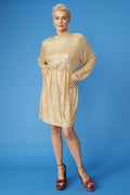 Gold Sequin Midi Blouson Dress | Elegant Party and Evening Wear for Women-0