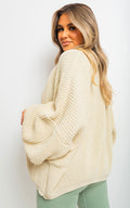 Knitted Balloon Sleeve Cardigan-6