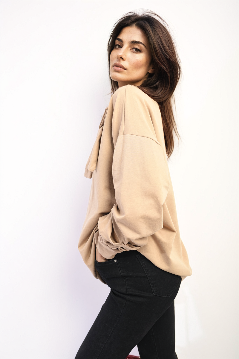 Long Sleeve Bow Detail Jumper | Elegant Knit Sweater for Women-6