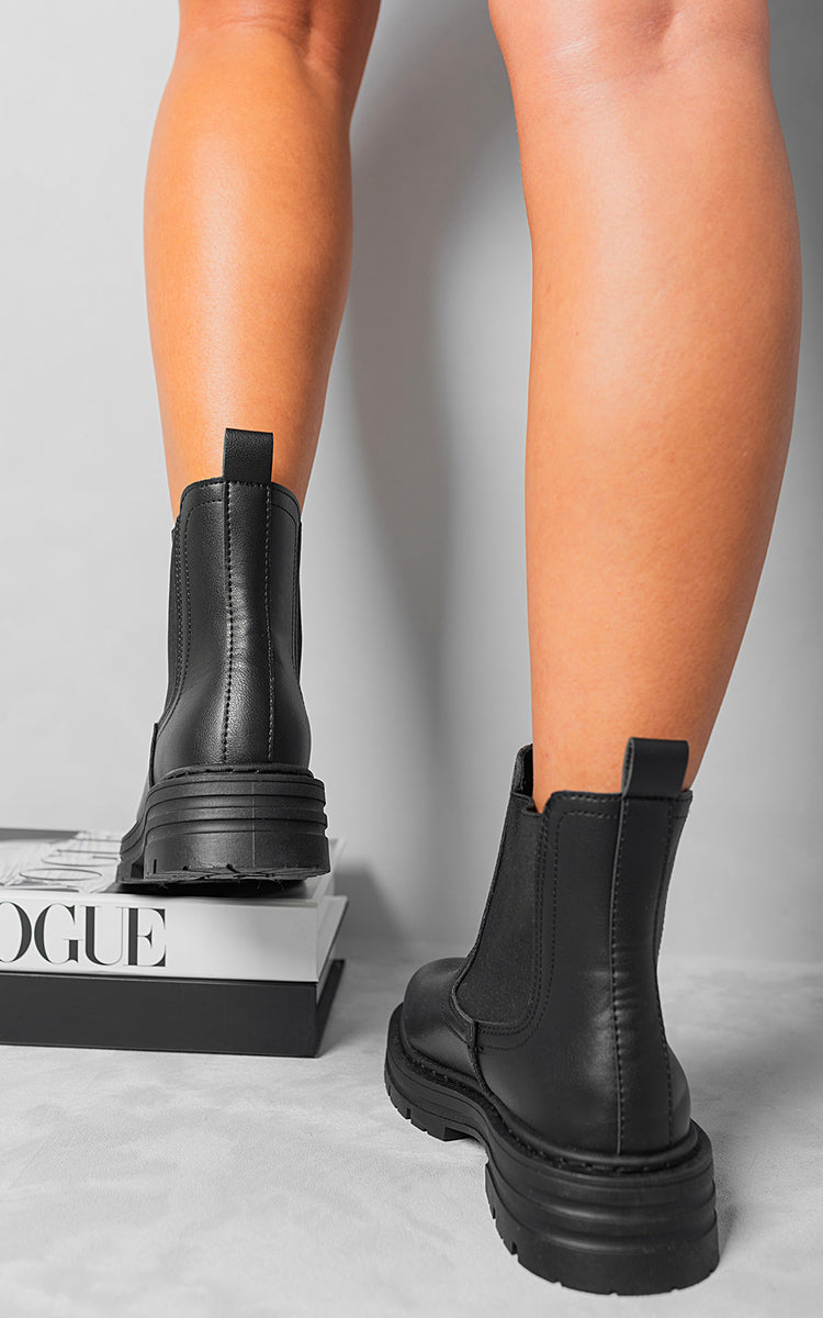 Chunky Chelsea Suede Ankle Boots