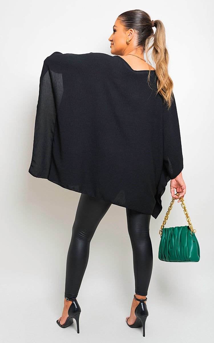 Oversized Batwing Sleeve Casual Tops-1