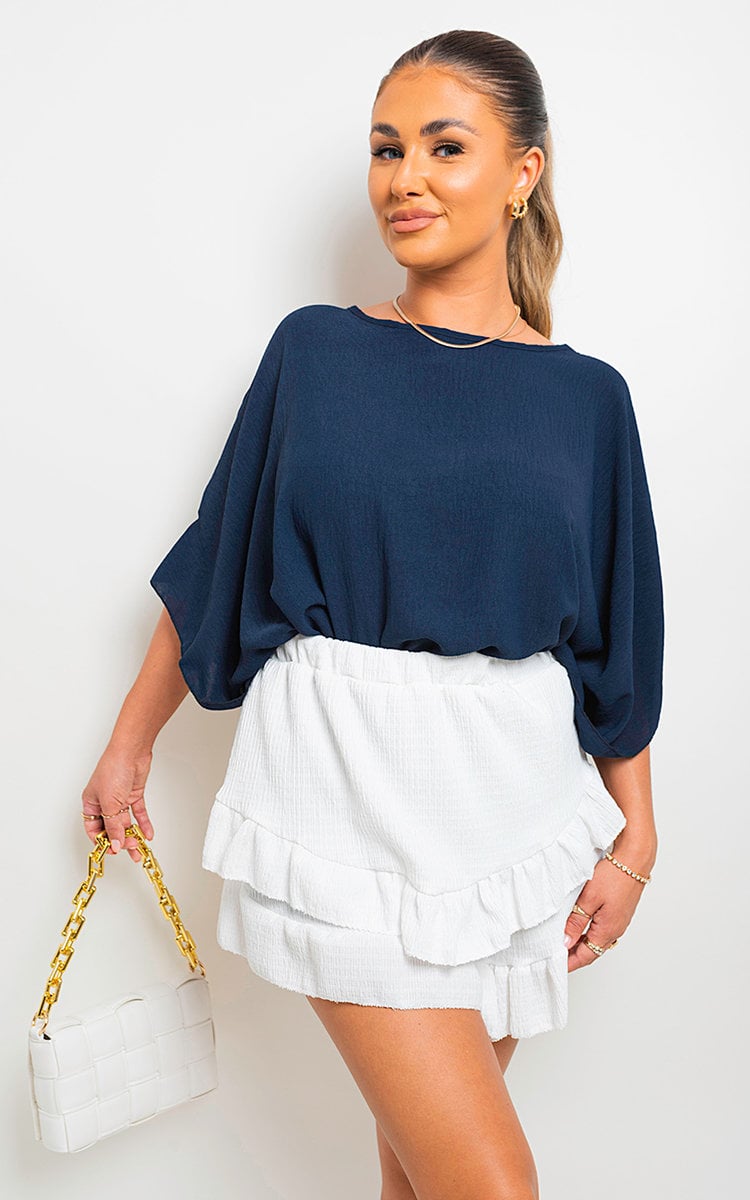 Oversized Batwing Sleeve Casual Tops-3
