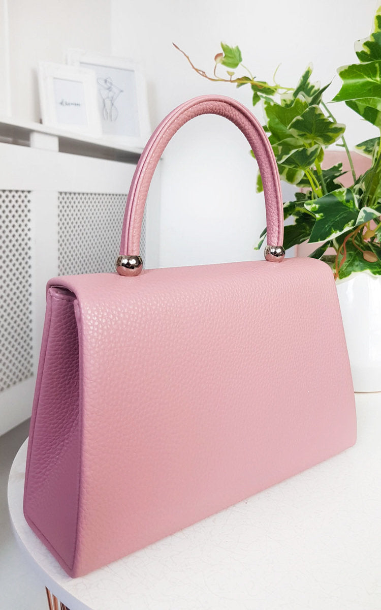 Moda Pink Faux Leather Handbag with Chain Strap-9